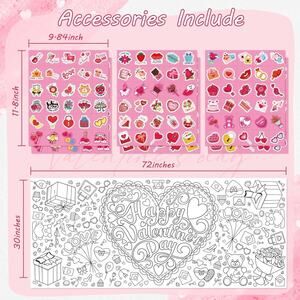181PCS Valentines Stickers Giant Coloring Poster Valentine's Day Crafts Kids